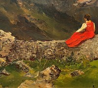 Giuseppe Augusto Levis, La veste rossa, 1906_olio su tavola_inv. 319_(C)ARTECO _ Pi nacoteca Levis Chiomonte_0.jpg