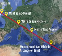 SETTE SANTUARI ALLINEATI DEDICATI A SAN MICHELE ARCANGELO, CON AL CENTRO LA SACRA 