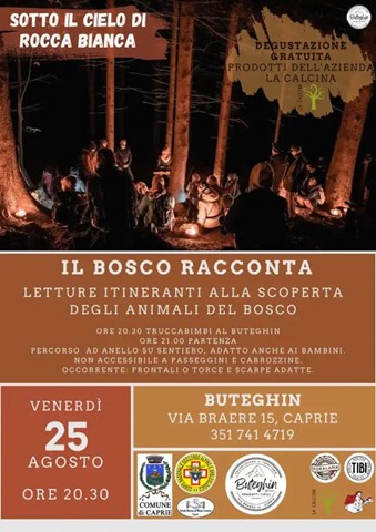 IL BOSCO RACCONTA, ULTMO EVENTO DELLA RASSEGNA "SOTTO IL CIELO DI ROCCA BIANCA"