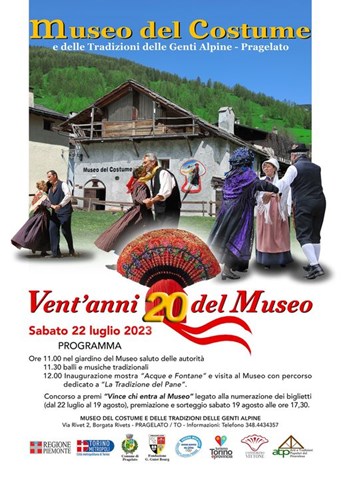 Sabato 22 il Museo del Costume e delle tradizioni delle genti alpine di Pragelato in festa per i vent’anni 