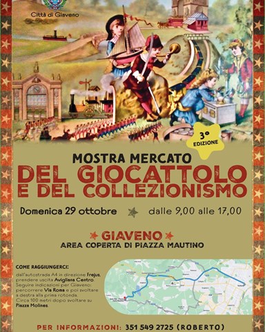 Mostra mercato del giocattolo e del collezionismo. A Giaveno domenica 29 ottobre in piazza Mautino