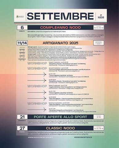 NODO CONCEPT SPACE PINEROLO: LABORATORI E MOSTRE DI SETTEMBRE 