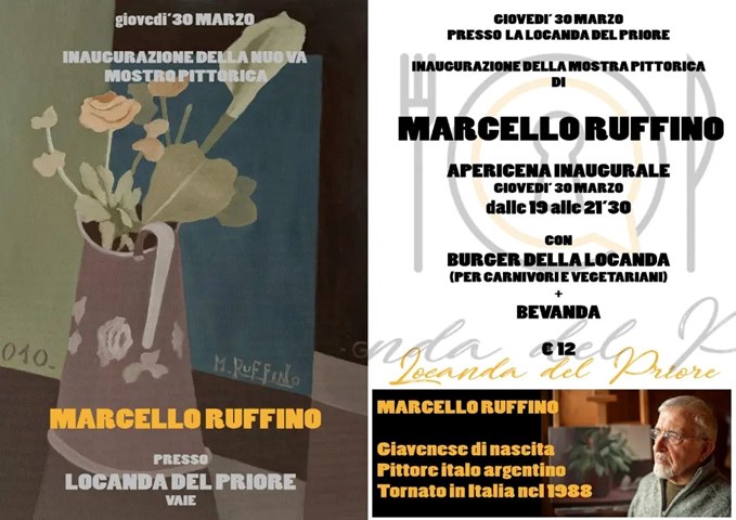 Marcello Ruffino in mostra alla Locanda del Priore