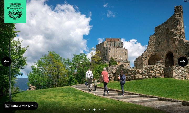 Schermata tripadvisor La Sacra è una delle Travelers' Choice Awards 2024 di Tripadvisor!