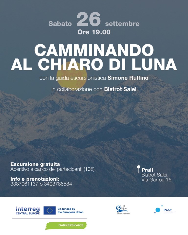 Camminando al chiaro di luna a Prali