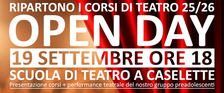 Cover Caselette OPEN DAY CORSI DI TEATRO A CASELETTE