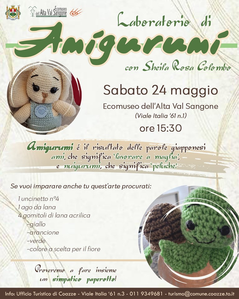 Laboratorio di Amigurumi all’Ecomuseo di Coazze