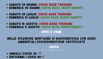 Corsi di trekking e di Orienteering